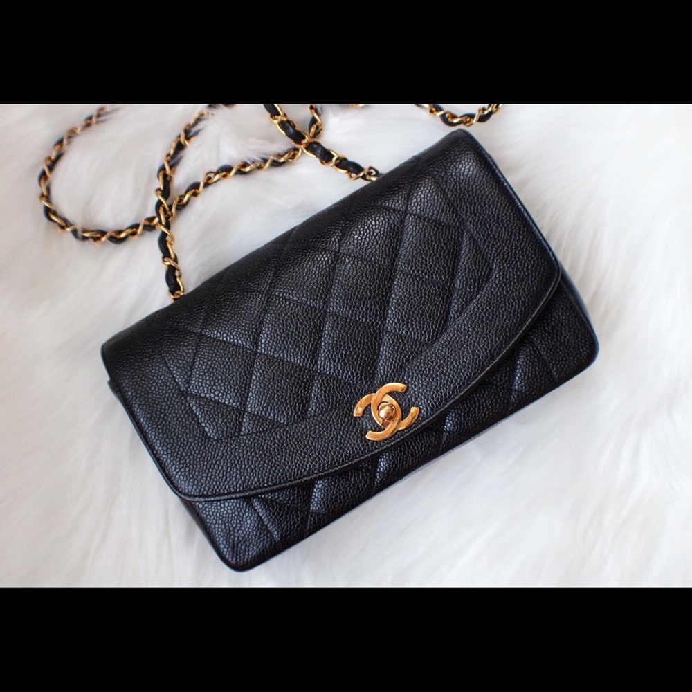 ❌SOLD❌ Chanel Small Diana Black Caviar w/ 24k GHW